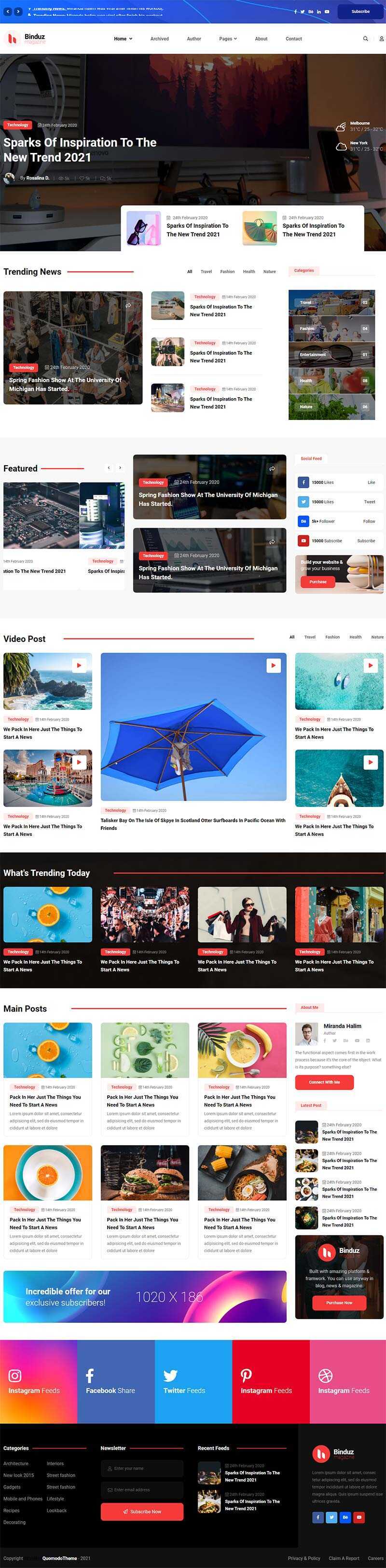 多用途响应式的行业资讯博客网页html模板 - KingHub