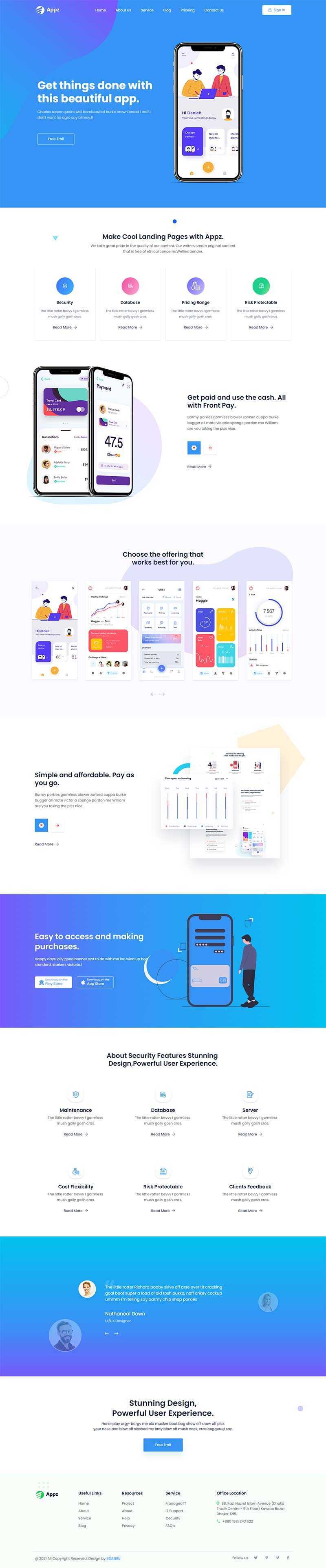 bootstrap手机app应用软件官网HTML5模板 - KingHub