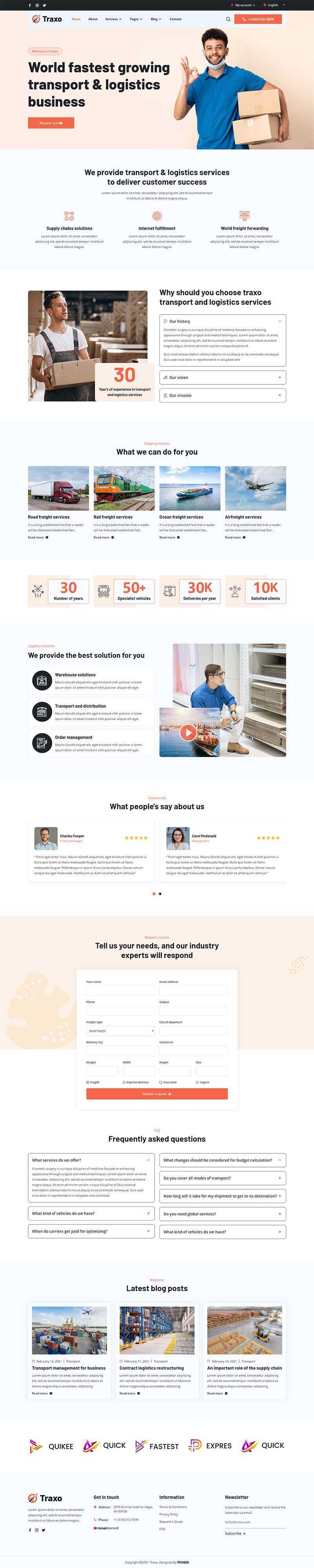 响应式多用途的物流快递公司HTML模板 - KingHub