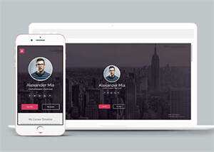 侧边栏导航简历介绍类网站模板 - KingHub