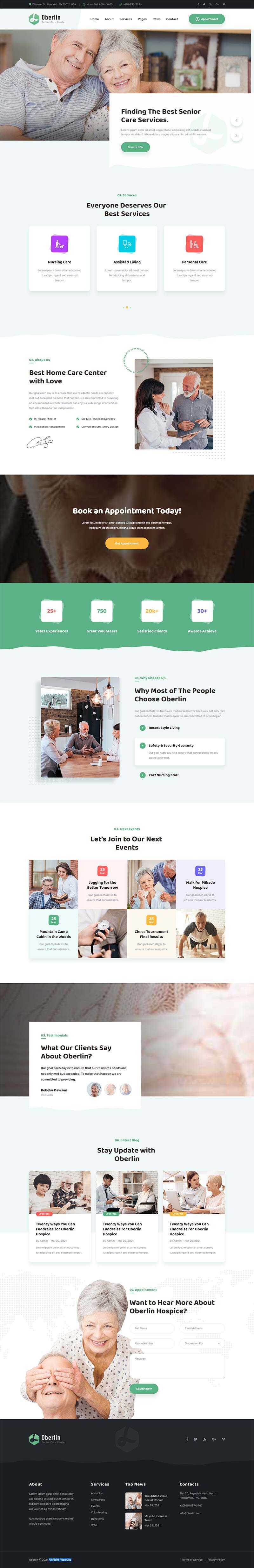 响应式养老院护理机构官网html5模板 - KingHub