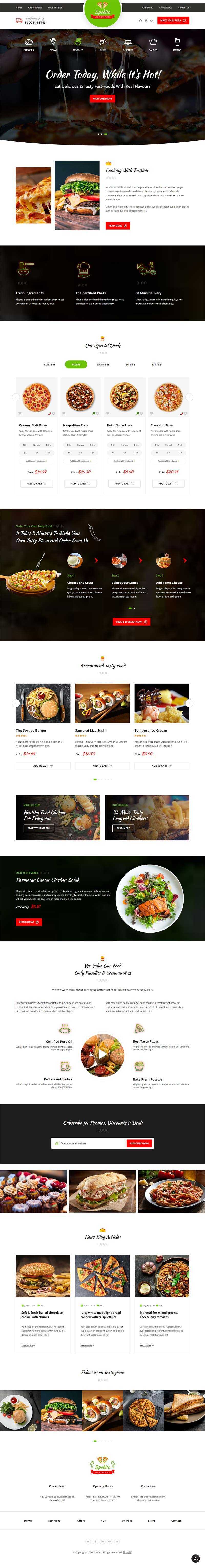 响应式快餐美食预订官网html模板 - KingHub