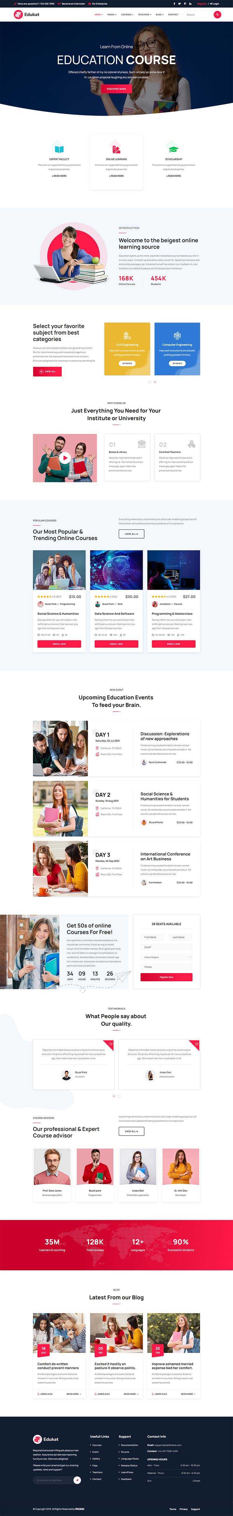 响应式教育课程培训学习类官网html模板 - KingHub