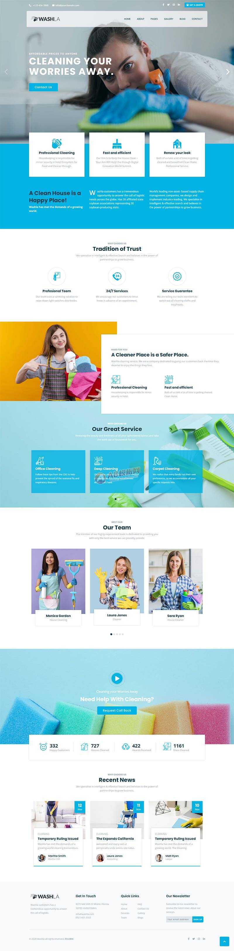 响应式家政保洁公司官网html模板 - KingHub