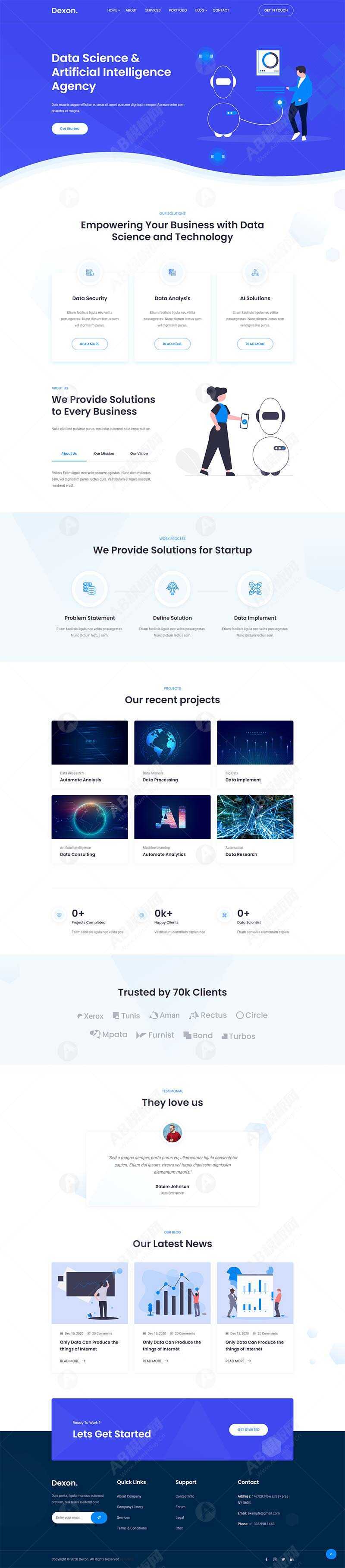 AI智能大数据分析公司网站html模板 - KingHub
