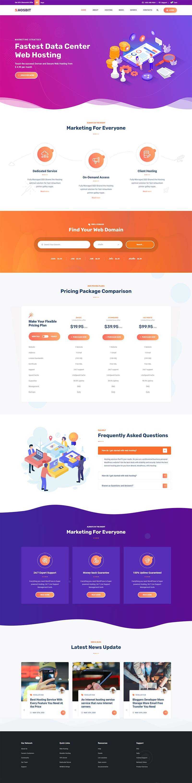云主机域名服务网站HTML5模板 - KingHub