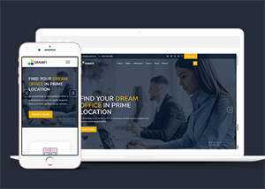 宽屏办公室租赁企业网站模板下载 - KingHub