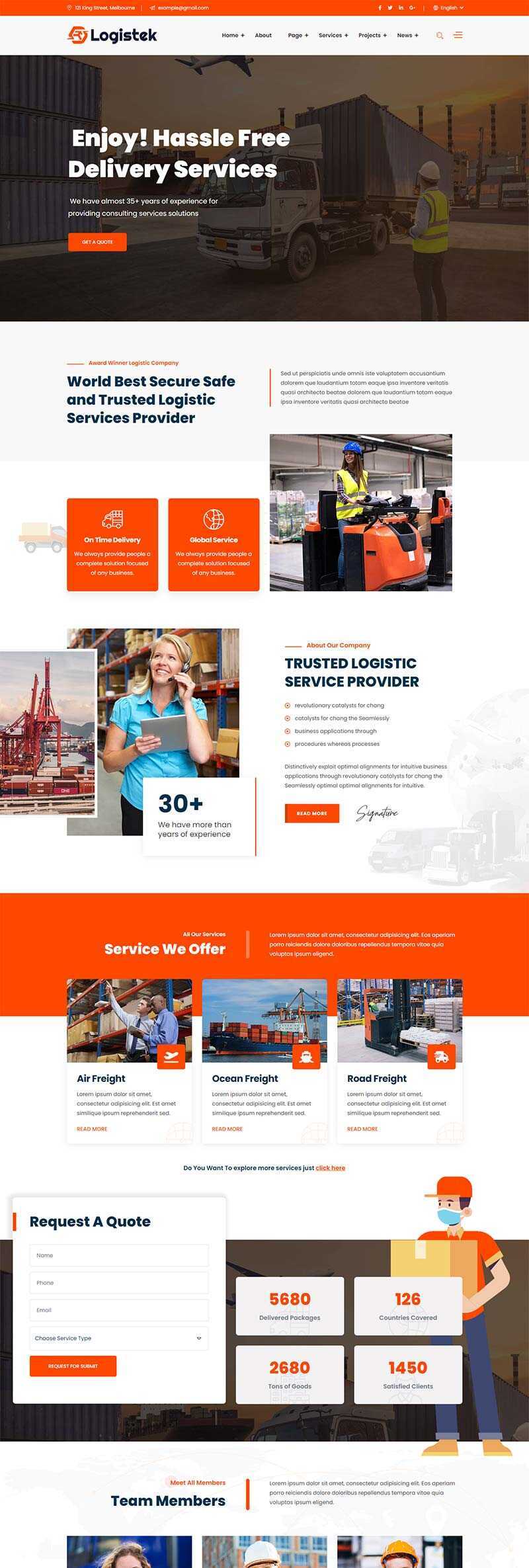 响应式物流运输快递企业网站html模板 - KingHub