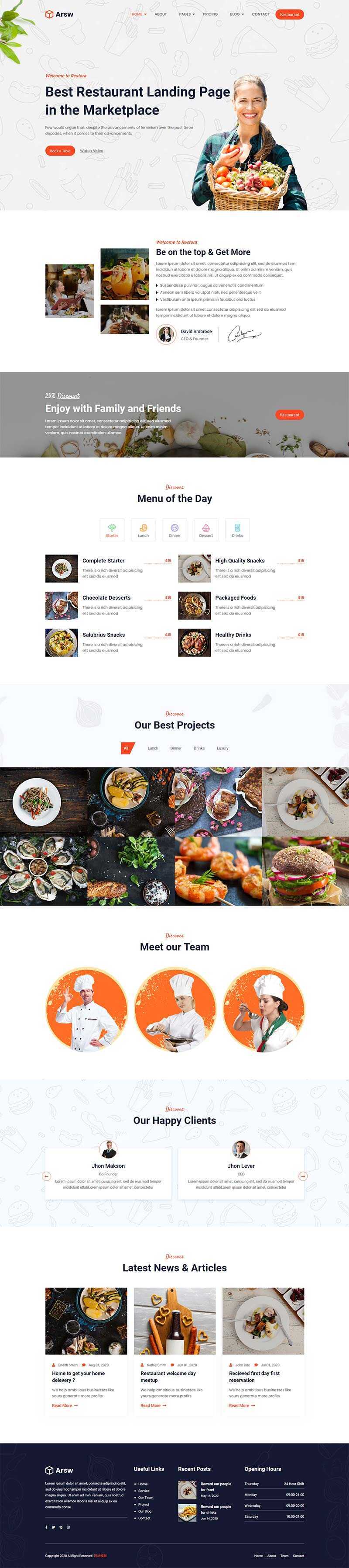 响应式甜品美食餐厅，快餐店网站HTML模板 - KingHub