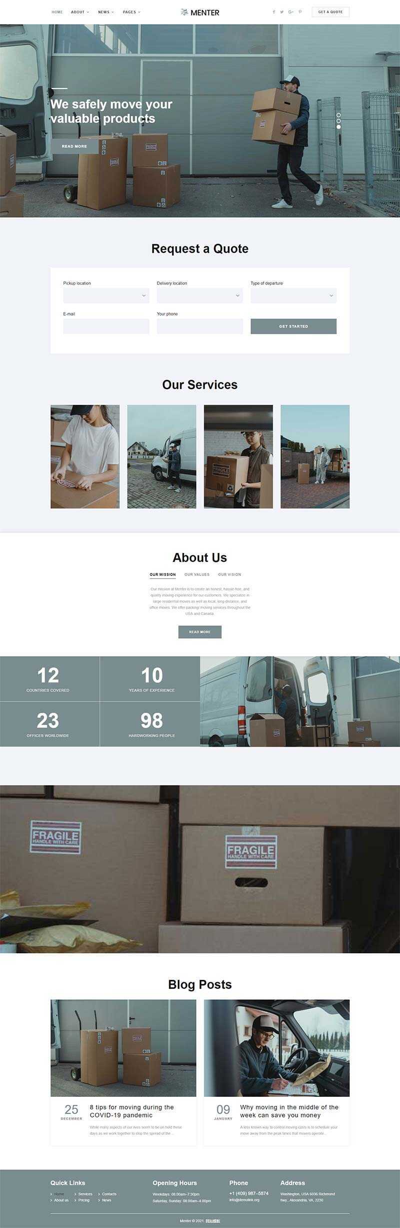 bootstrap响应式搬家快递公司网站html5模板 - KingHub