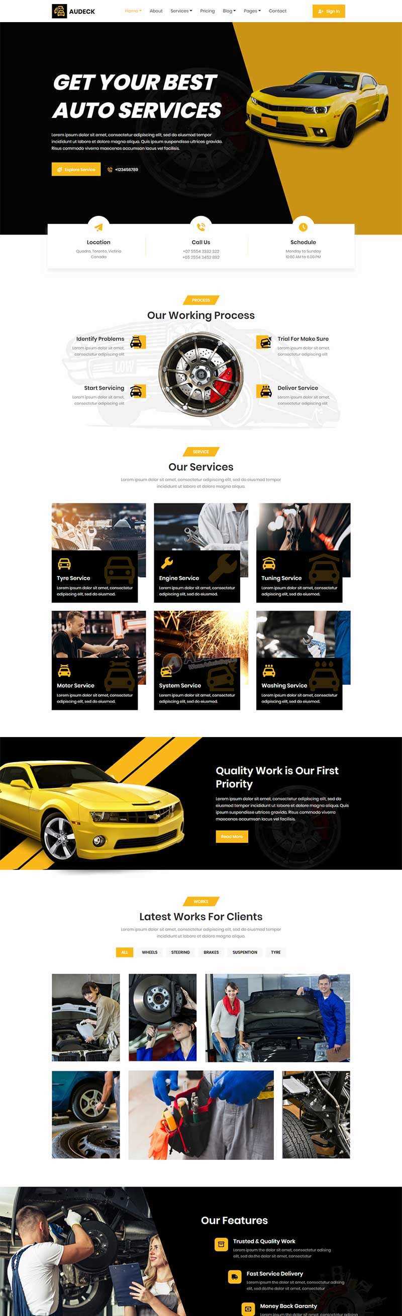 bootstrap响应式汽车改装维修公司官网html模板 - KingHub