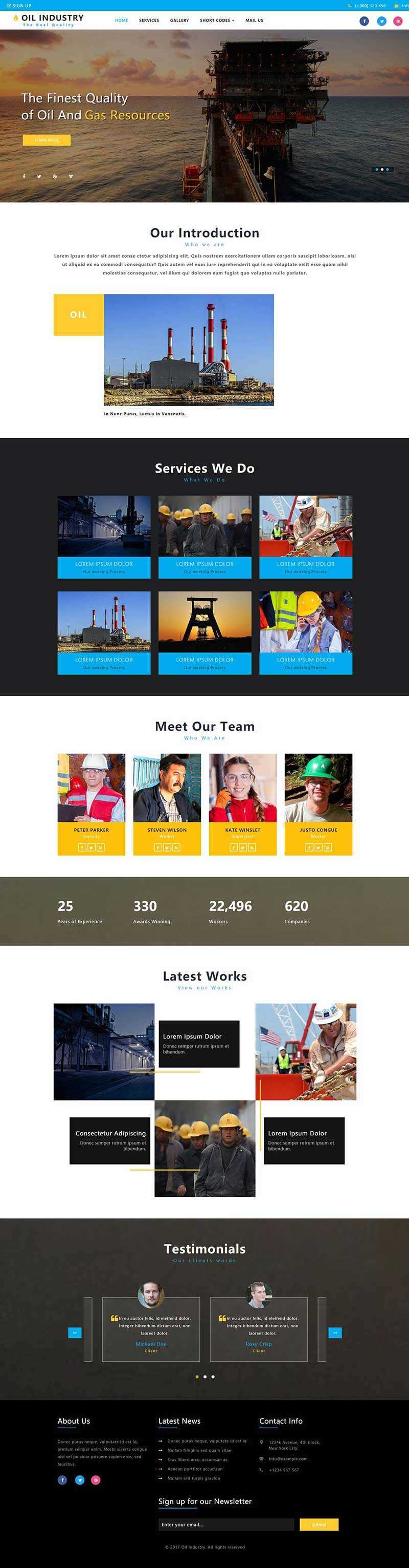 bootstrap石油开采工业类企业网站html模板 - KingHub