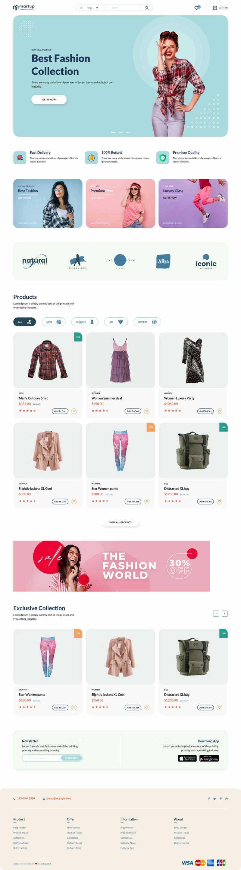 Bootstrap5多用途的女性服装电商HTML模板 - KingHub