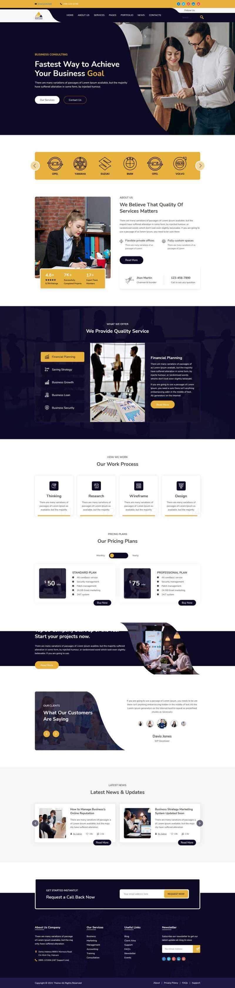 商业方案解决公司网站HTML模板 - KingHub
