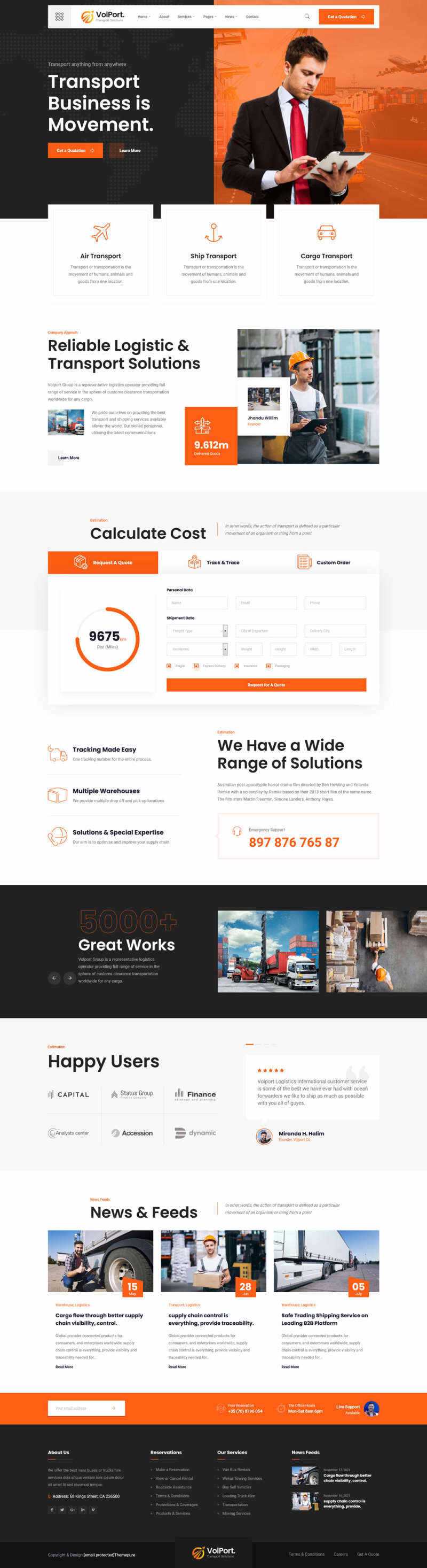 物流和运输企业官网HTML5模板 - KingHub