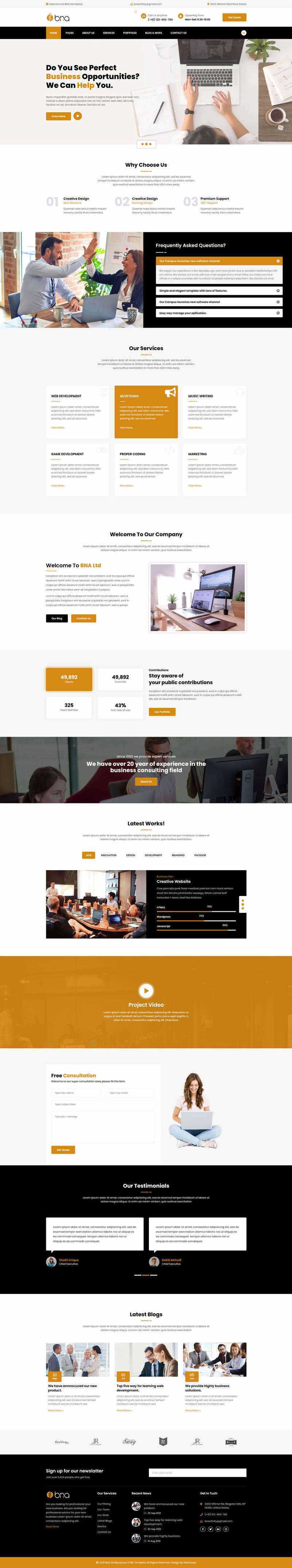 Bootstrap多用途响应式商务企业展示html模板 - KingHub