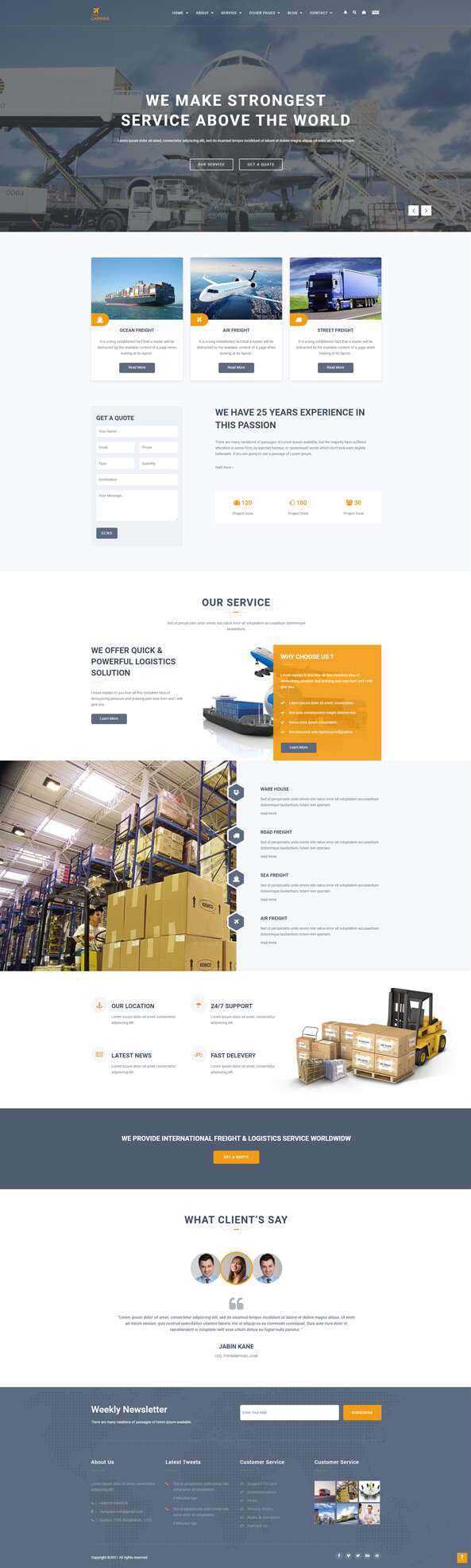 响应式运输物流网站html模板 - KingHub