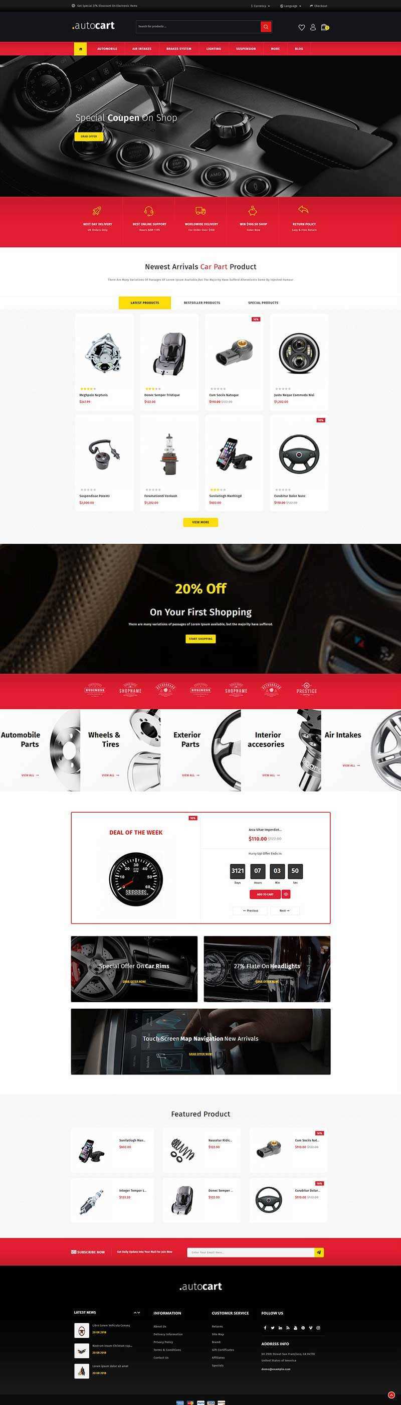 高端大气的汽车零件电商网站html模板 - KingHub