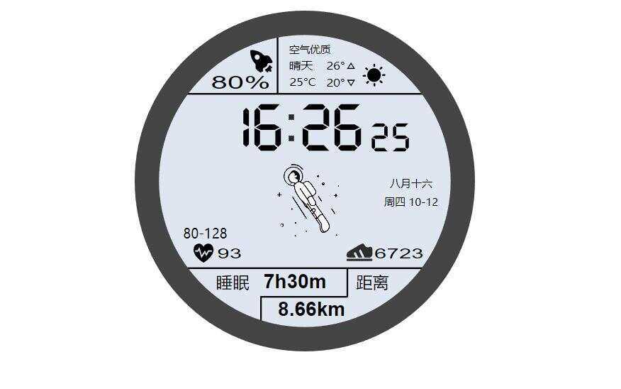 华为太空人表盘GT2HTML源码 - KingHub