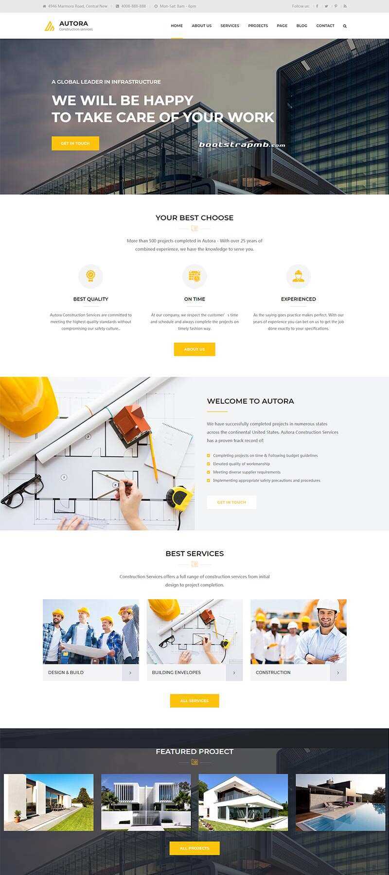 Bootstrap响应式的房地产建筑企业网站HTML模板 - KingHub