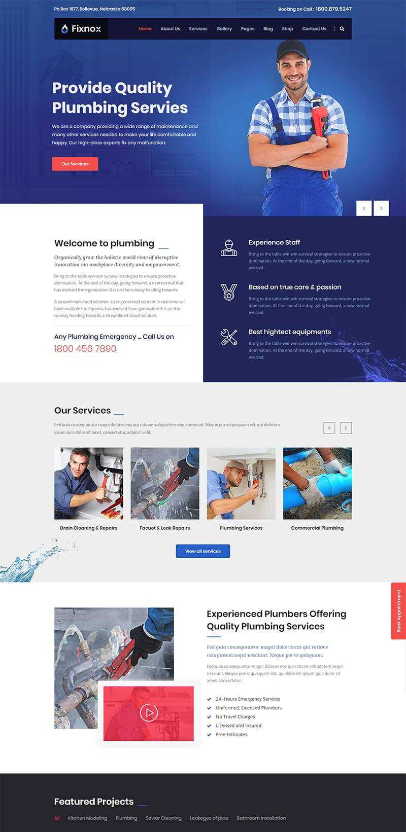 Bootstrap管道修理家政保洁公司网站html模板 - KingHub