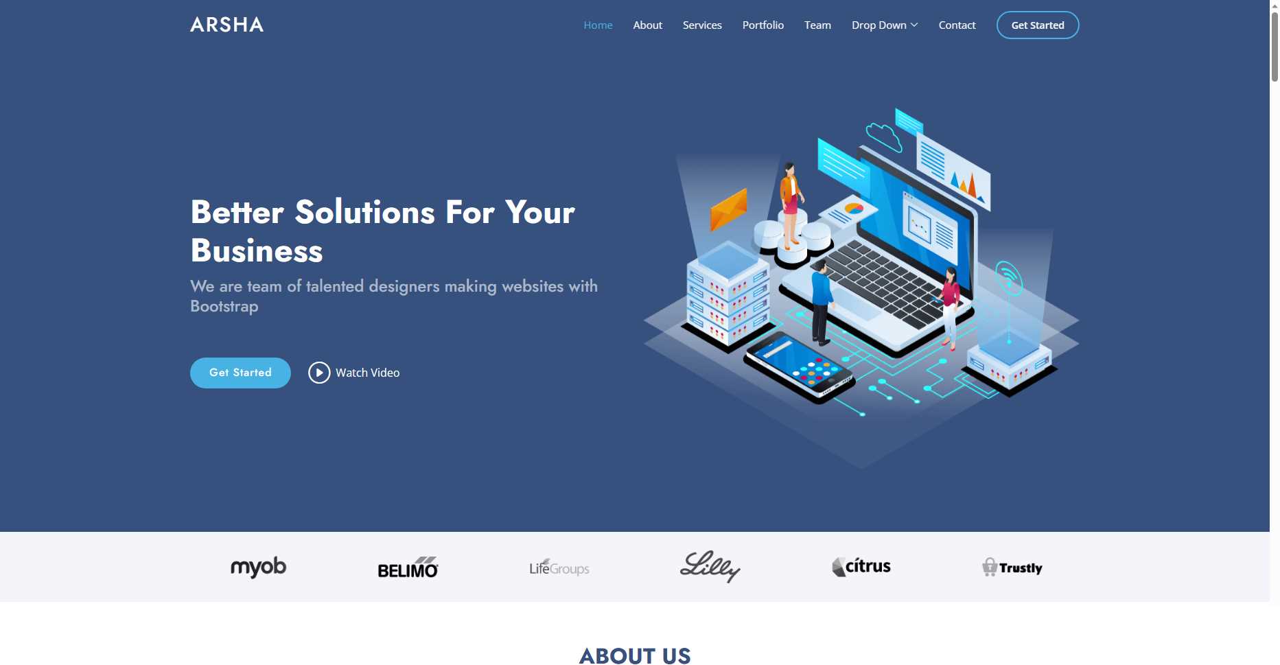 bootstrap模板分享可用于企业站等多种网站都实用 - KingHub