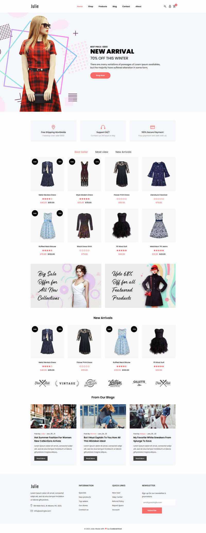 bootstrap简洁的时尚女装电商html模板 - KingHub