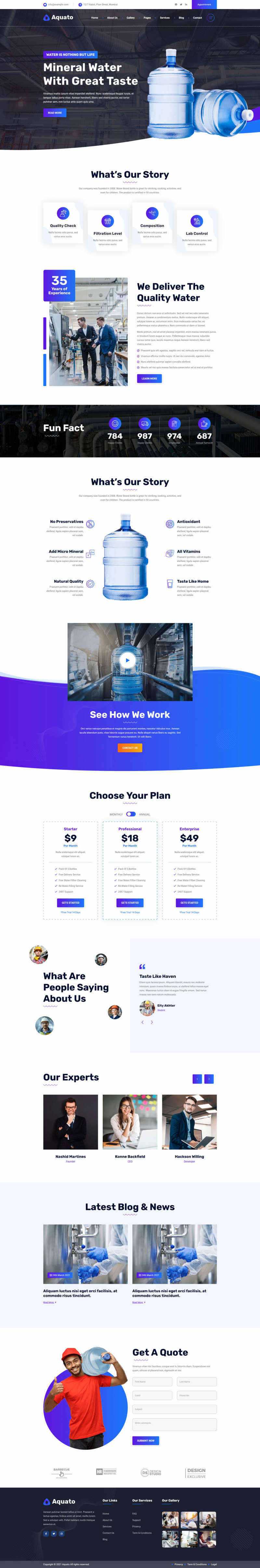 bootstrap饮用水送货服务公司网站HTML模板 - KingHub