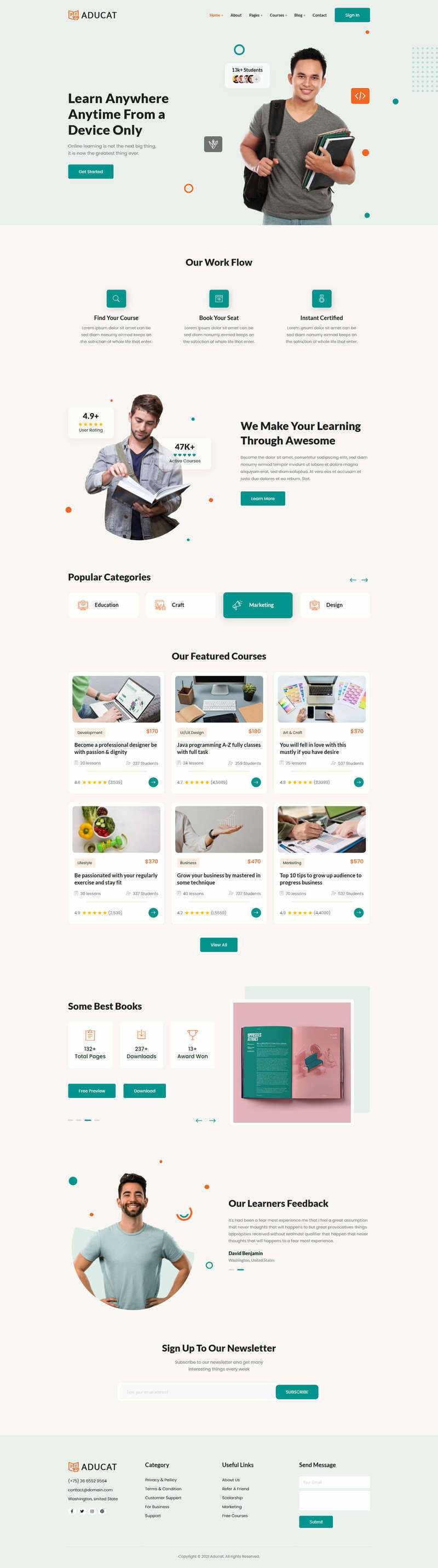 Bootstrap5响应式在线课程教育网页模板 - KingHub