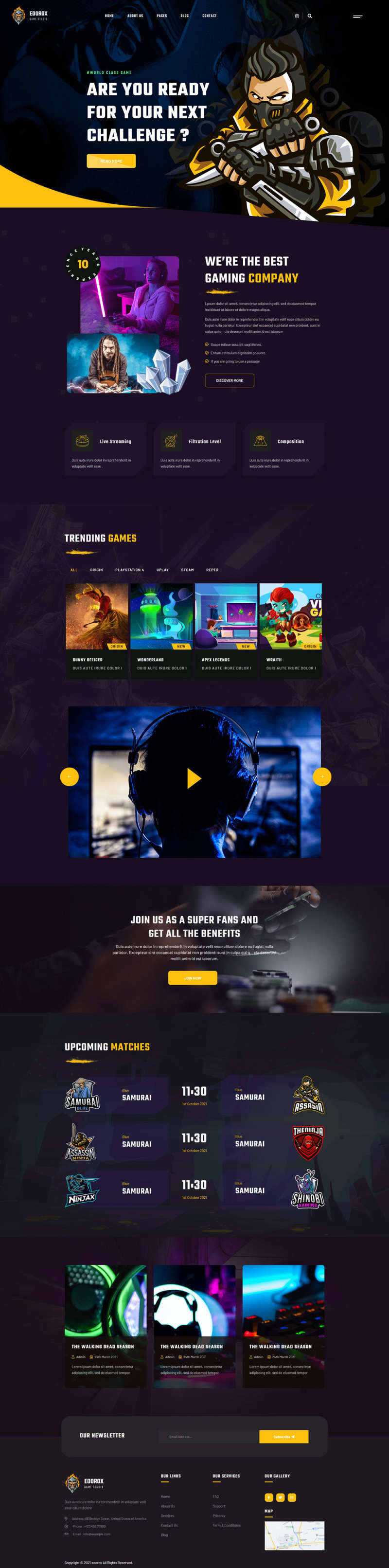 电子竞技游戏行业html5网站模板 - KingHub