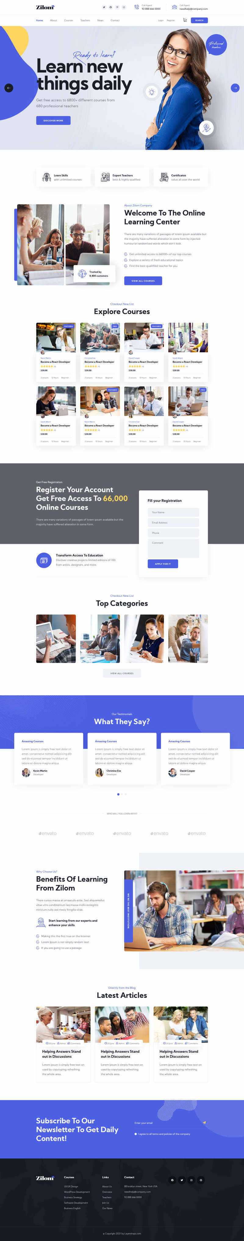 bootstrap在线教育学习官网HTML模板 - KingHub