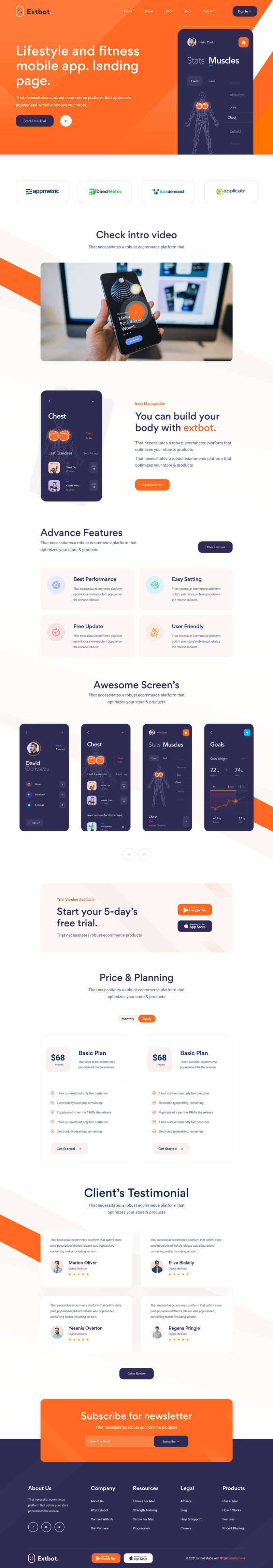 响应式健身运动app官网展示html模板 - KingHub