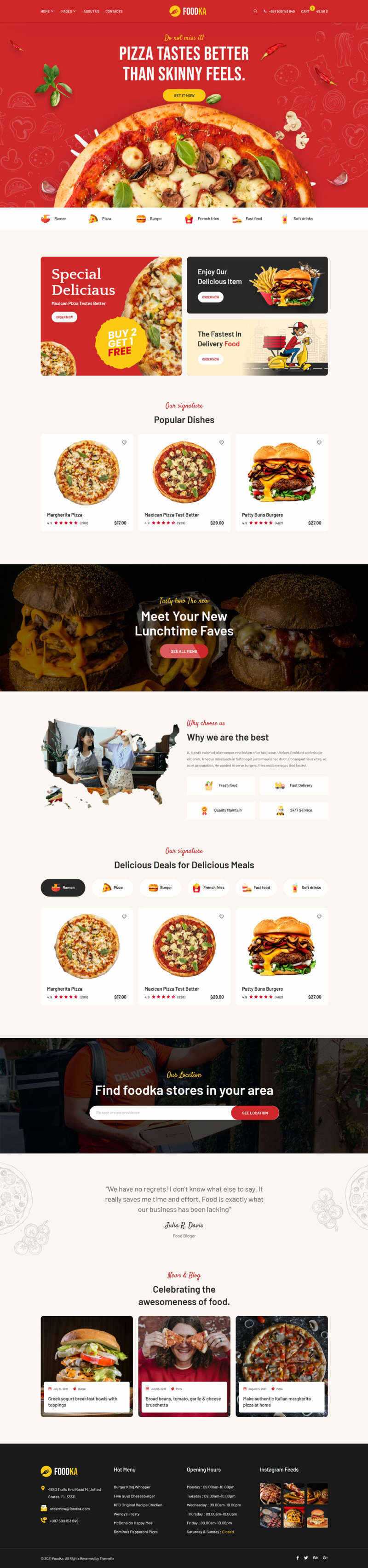 bootstrap响应式披萨店铺外卖配送HTML模板 - KingHub