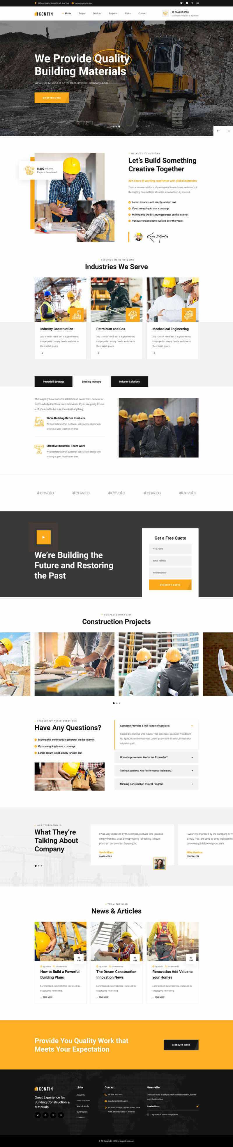 响应式工业、工厂和建筑业务公司网站html模板 - KingHub