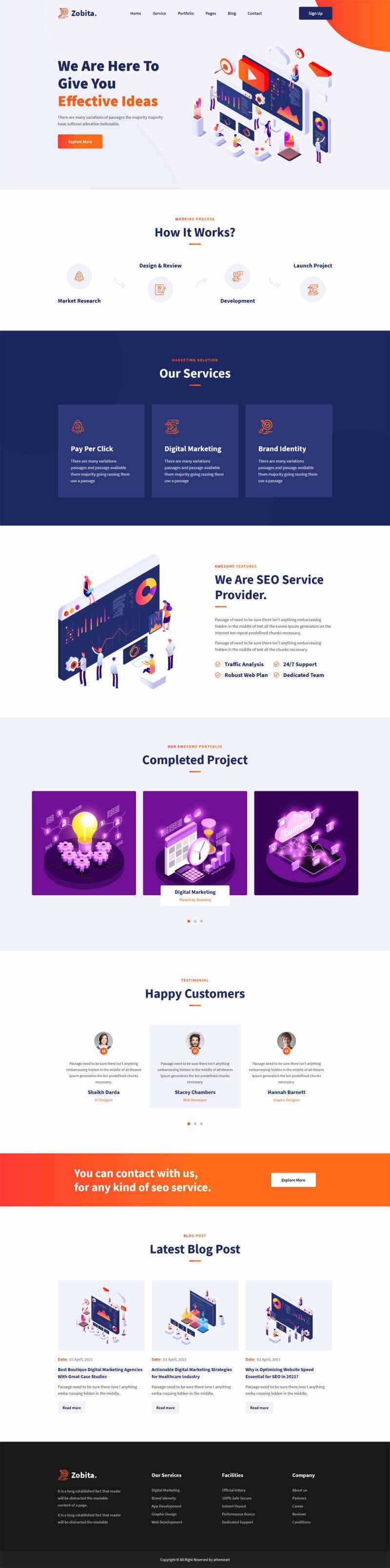 响应式数字营销网络公司HTML模板 - KingHub