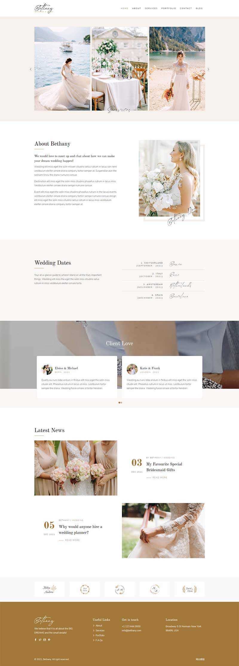 bootstrap响应式婚礼活动策划公司网页模板 - KingHub