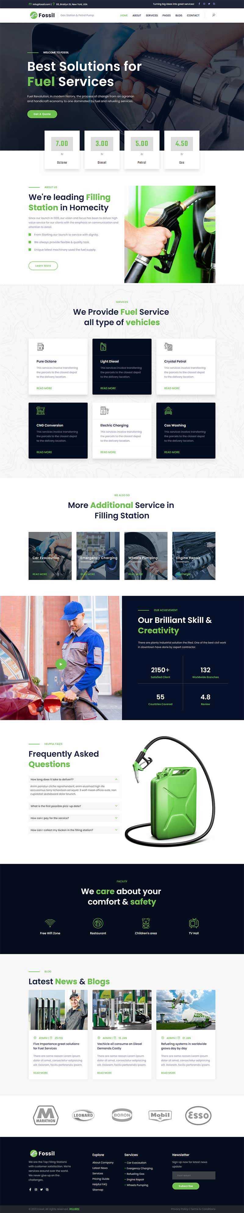 Bootstrap响应式加油燃料环保企业官网HTML模板 - KingHub