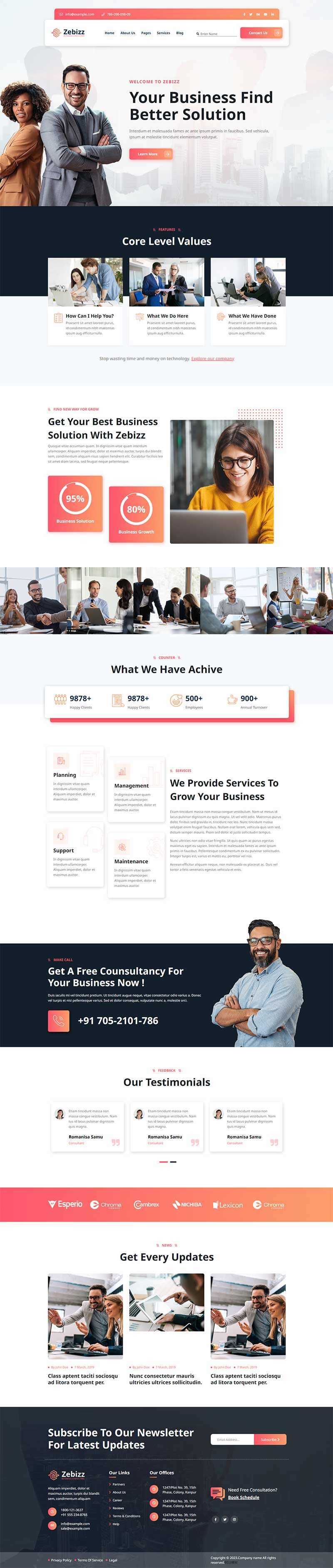 企业商务咨询服务公司网站html模板 - KingHub