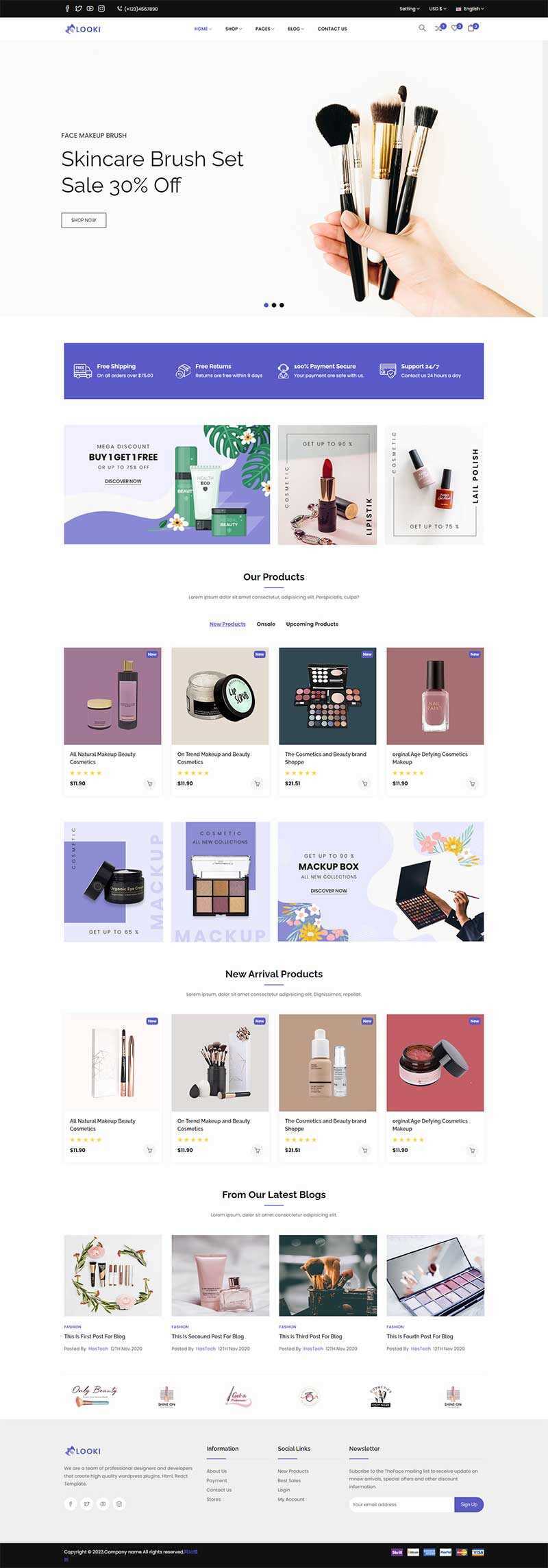 Bootstrap5美容化妆品电子商务html模板 - KingHub