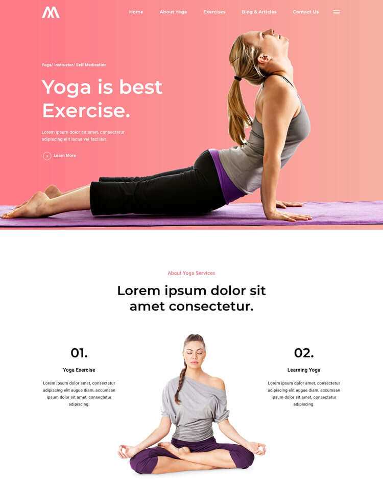 瑜伽馆瑜伽培训中心网站html5模板 - KingHub