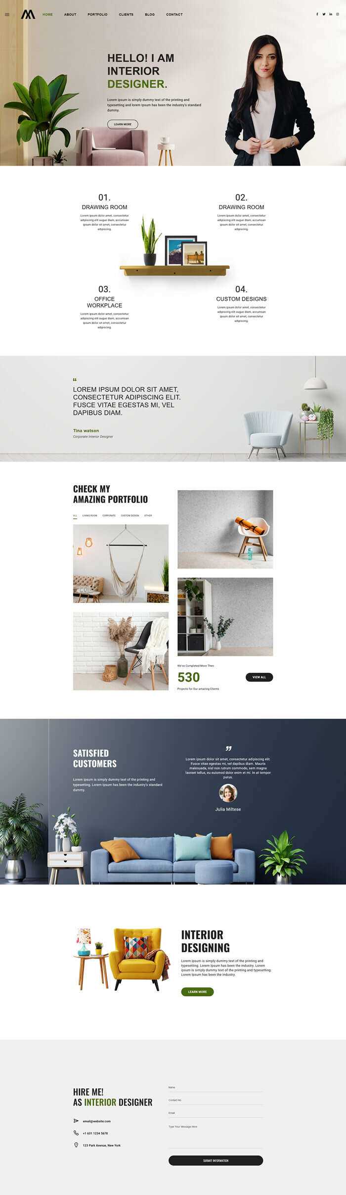 室内设计师个人作品简历html5模板 - KingHub