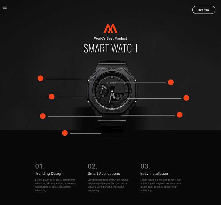 时尚腕表产品介绍html5模板 - KingHub
