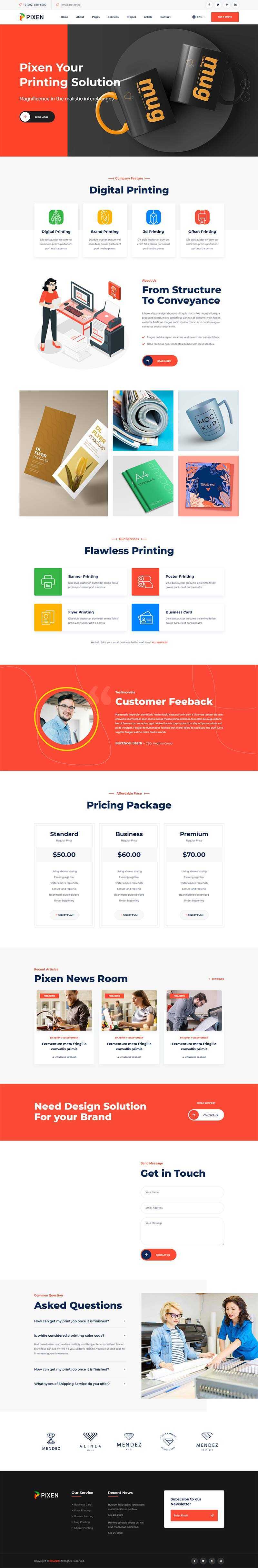 bootstrap响应式平面广告印刷设计公司HTML5模板 - KingHub