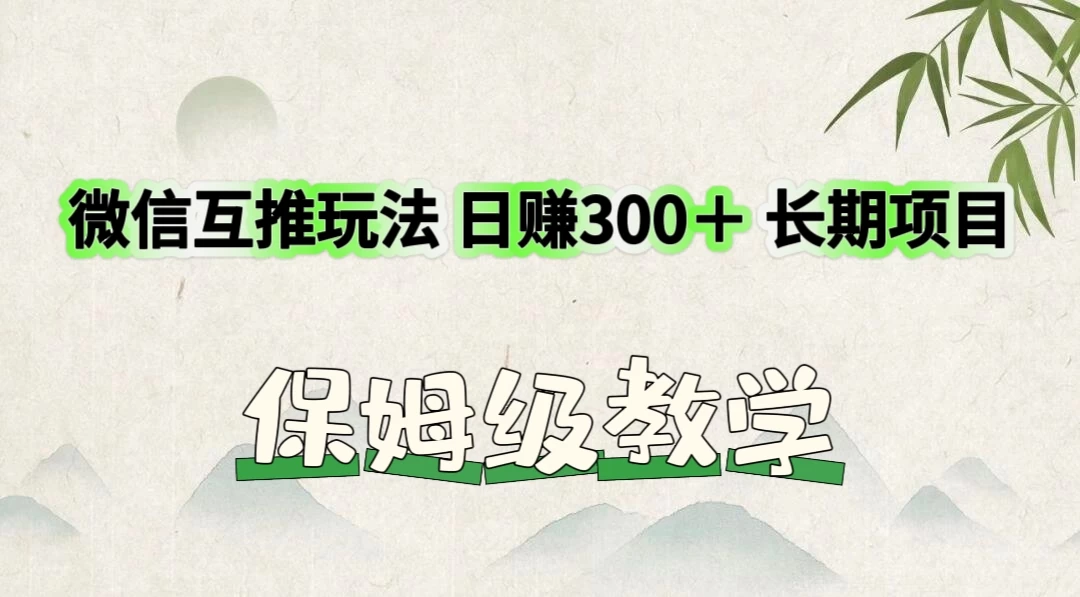 价值3980的微信互推玩法，日赚300＋，长期项目 - KingHub
