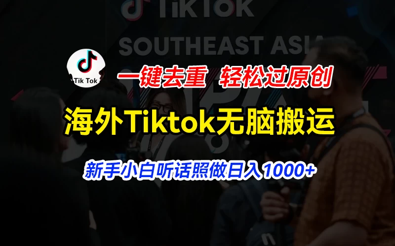海外Tiktok短视频无脑搬运，一键去重轻松过原创，新手小白听话照做日入1000+ - KingHub