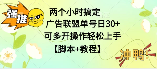 广告联盟掘金，每天2小时稳定收益单号30+可多开，轻松上手，全套详细【脚本+教程】 - KingHub