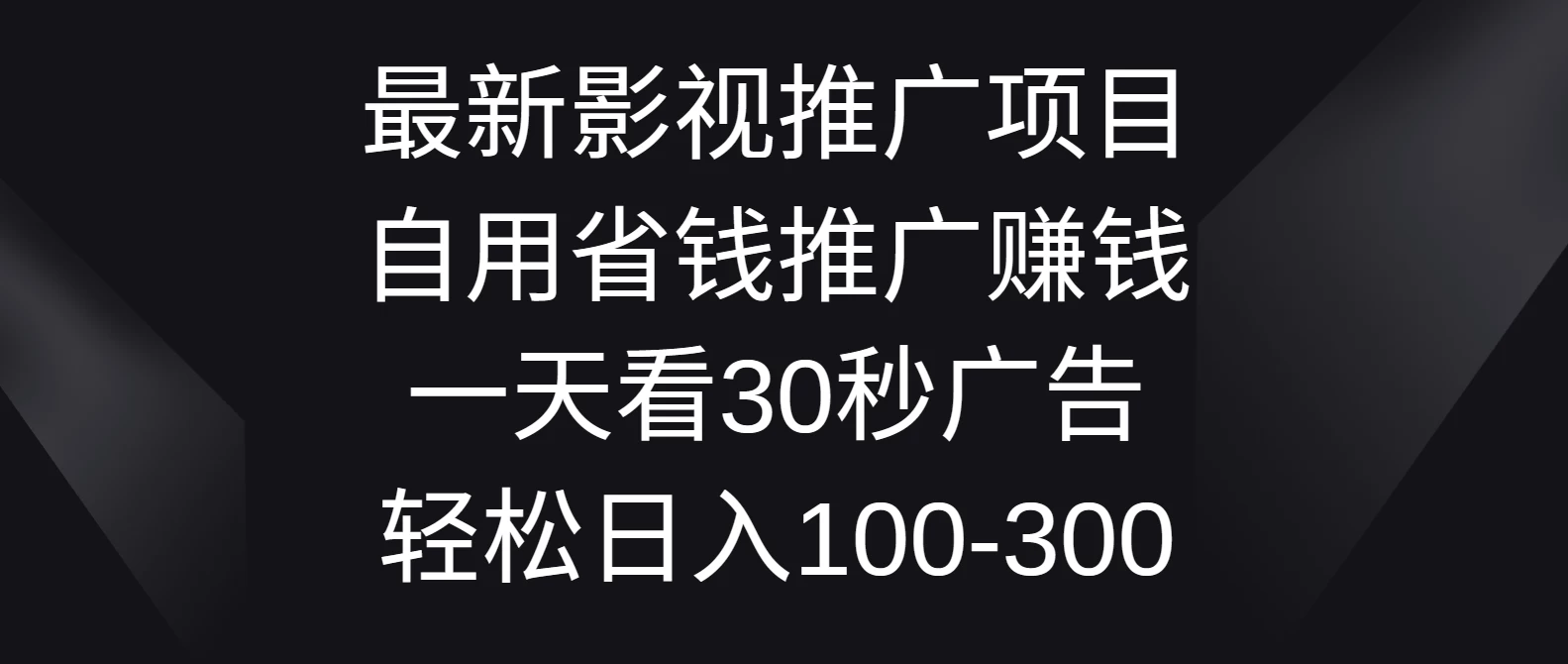 最新影视推广项目，自用省钱推广赚钱一天看30秒广告，轻松日入100-300 - KingHub