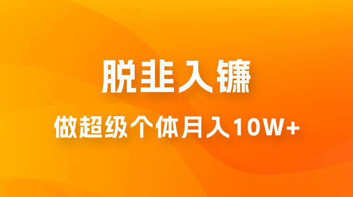 脱韭入镰，通过做「超级个体」月入 10w+，普通人实现阶层跨越的最优解 - KingHub