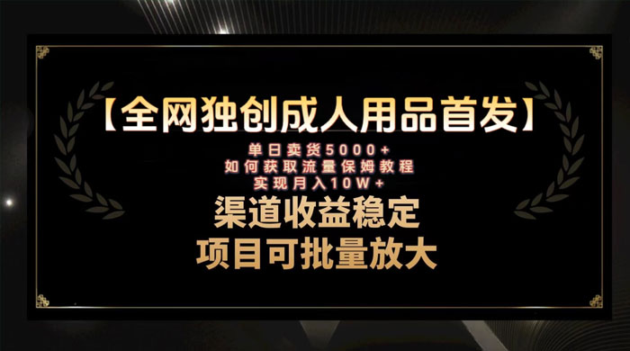 最新全网独创首发，成人用品赛道引流获客，单日卖货 5000+，月入 10w 保姆级教程 - KingHub