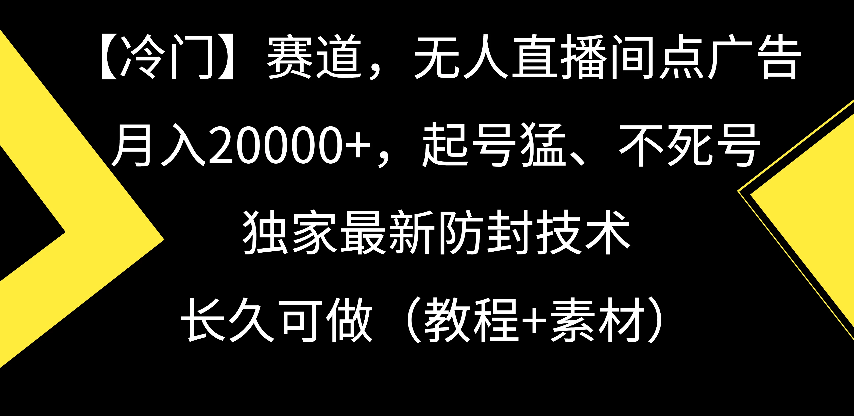 【冷门】赛道，无人直播间点广告，月入20000+，起号猛、不死号，独家最新防封技术，长久可做（教程+素材） - KingHub